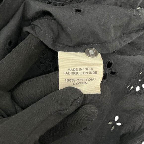 V. De. Vinster Joshua Blouse Black Size S Lace Ruffle V Neck Puff Sleeves - Picture 8 of 9